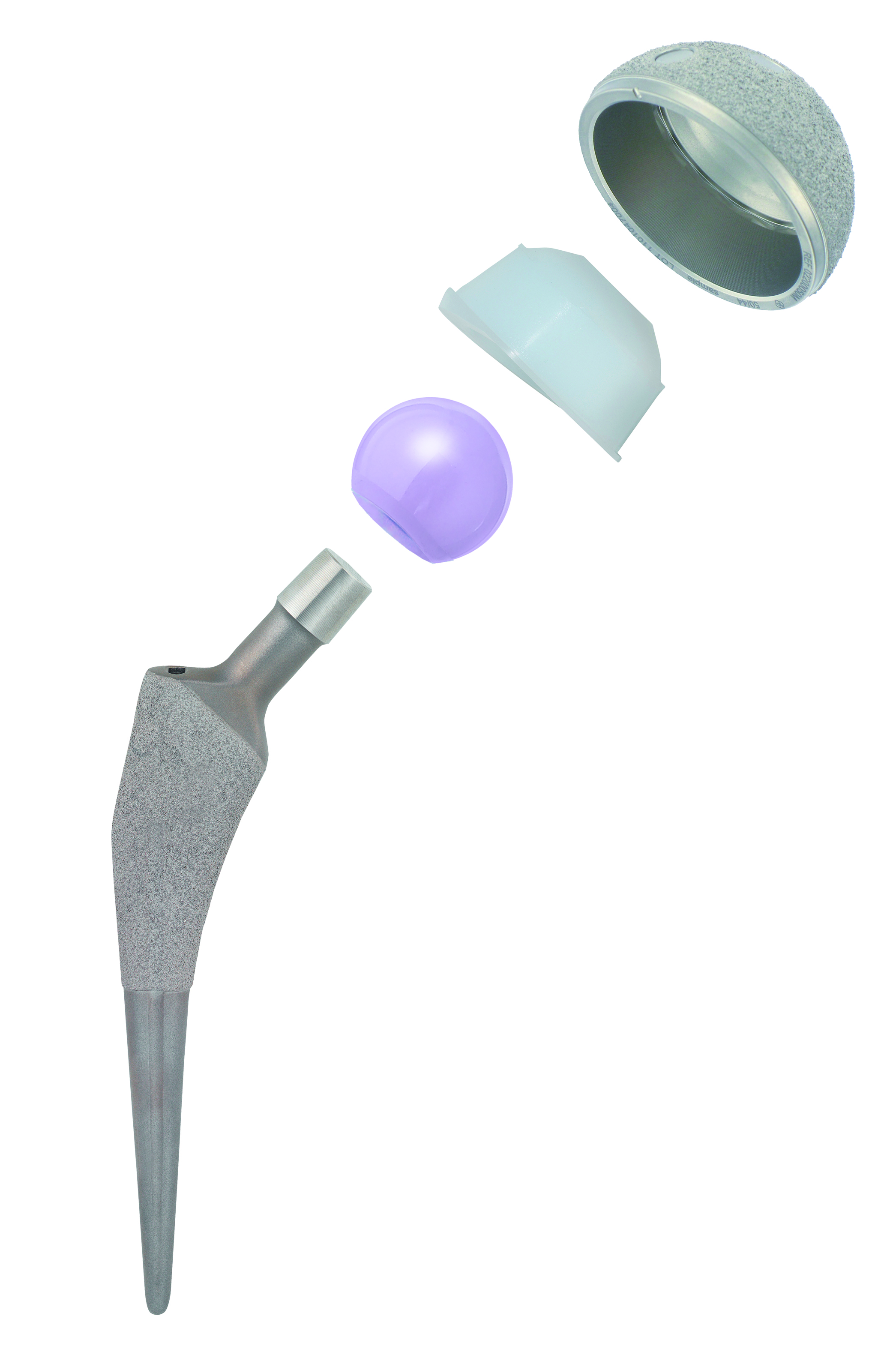 Строение тотального эндопротеза тазобедренного сустава- чашка (вертлужная впадина)с вкладышем, ножка и заменитель головки